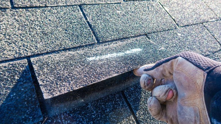 missing shingle on a roof, Maple Grove, MN